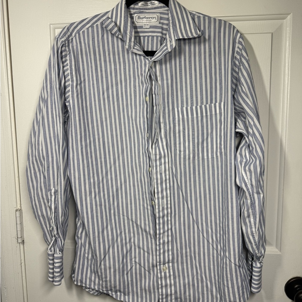 Burberry Blue Striped Men's Shirt